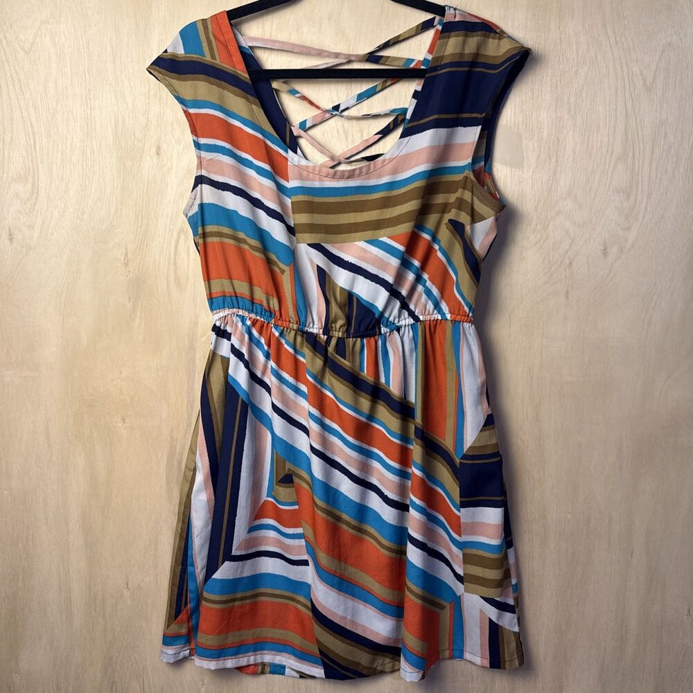 Xhilaration Juniors Dress XLMulticolor Striped Y2K Mall Chic Retro Bold Print